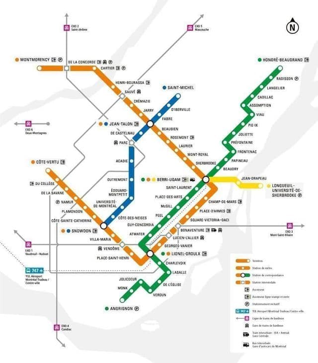 Montreal metro stations map