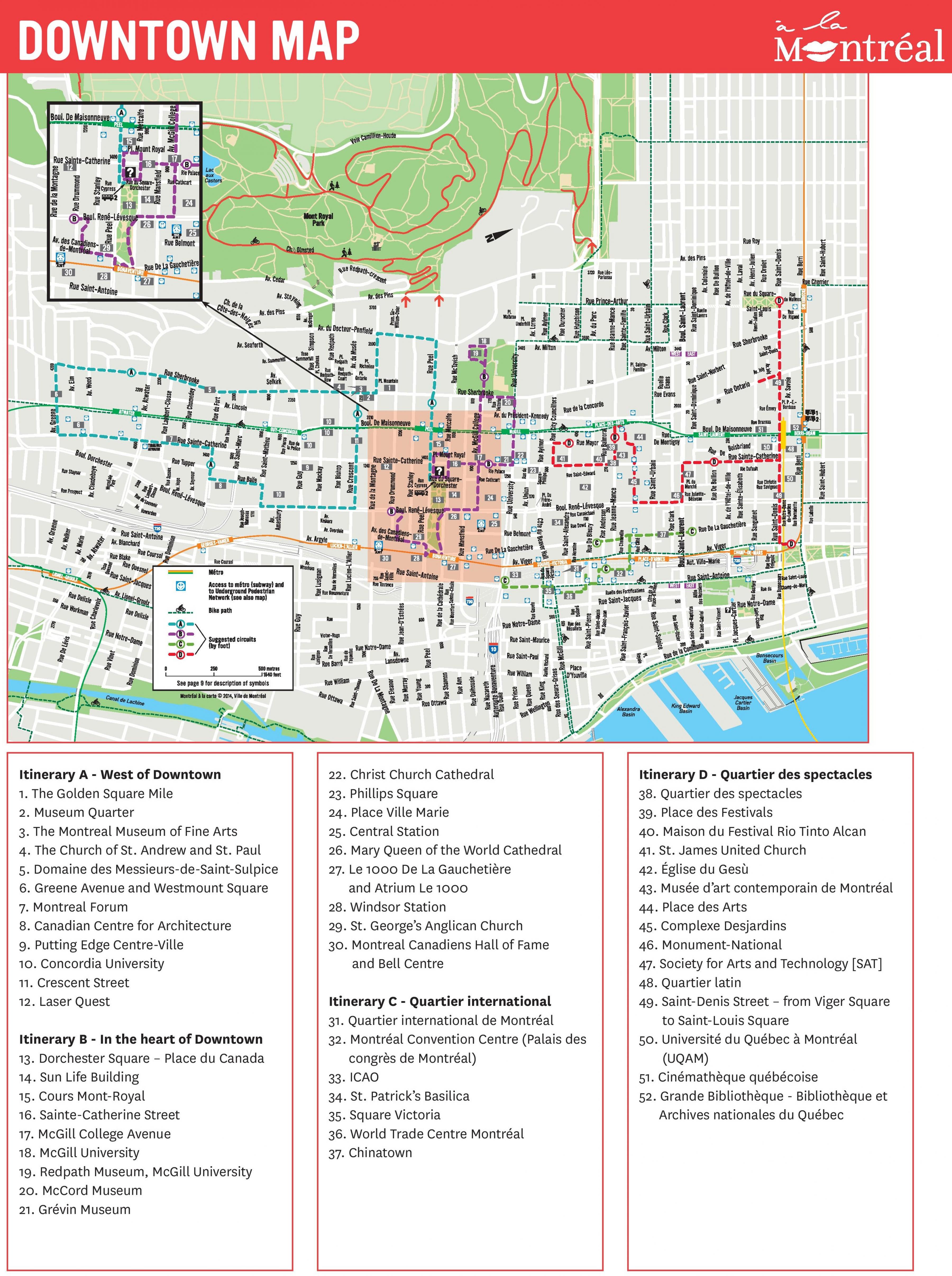Montreal Walking Map 
