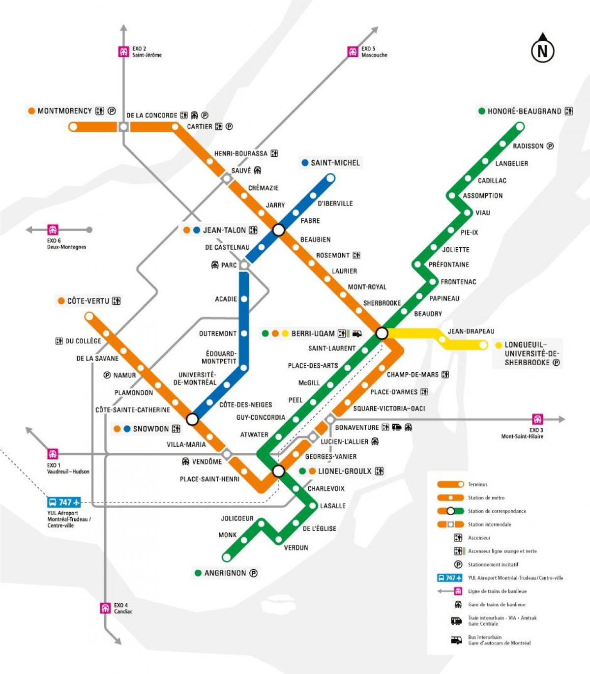 Montreal metro stations map