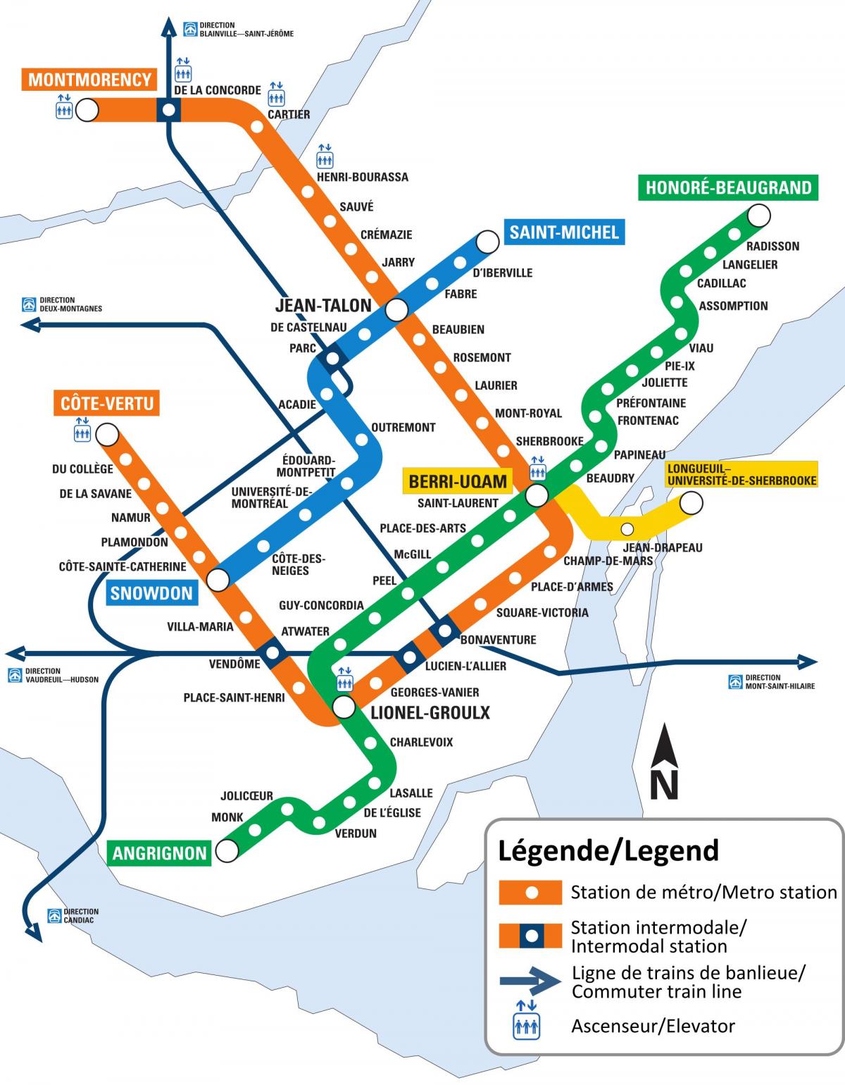 Montreal subway station map