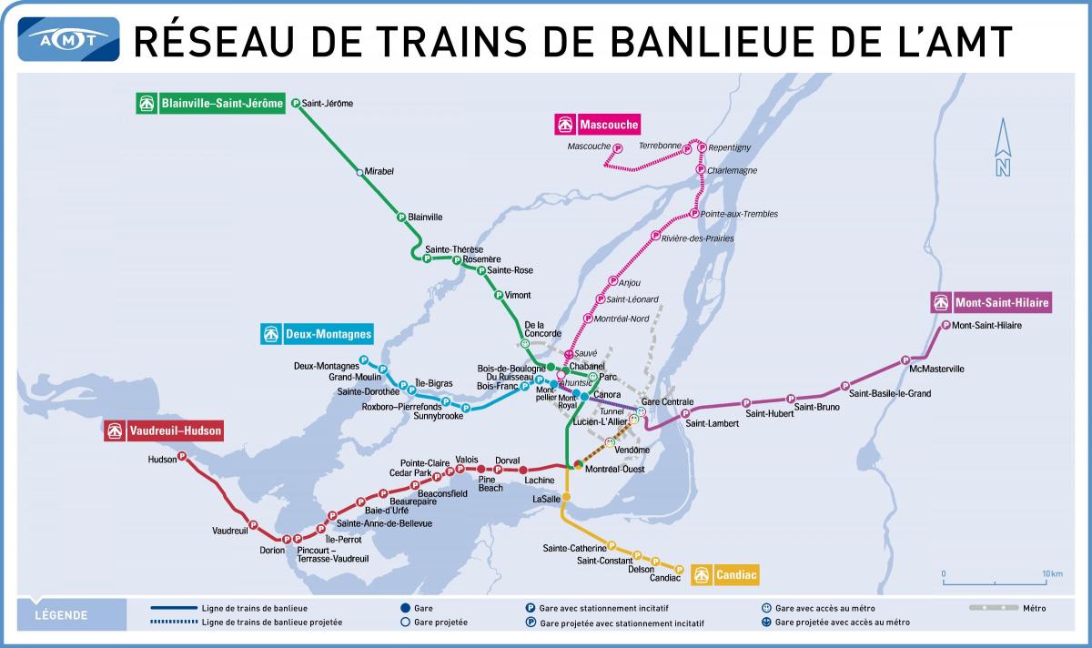 Montreal railway stations map