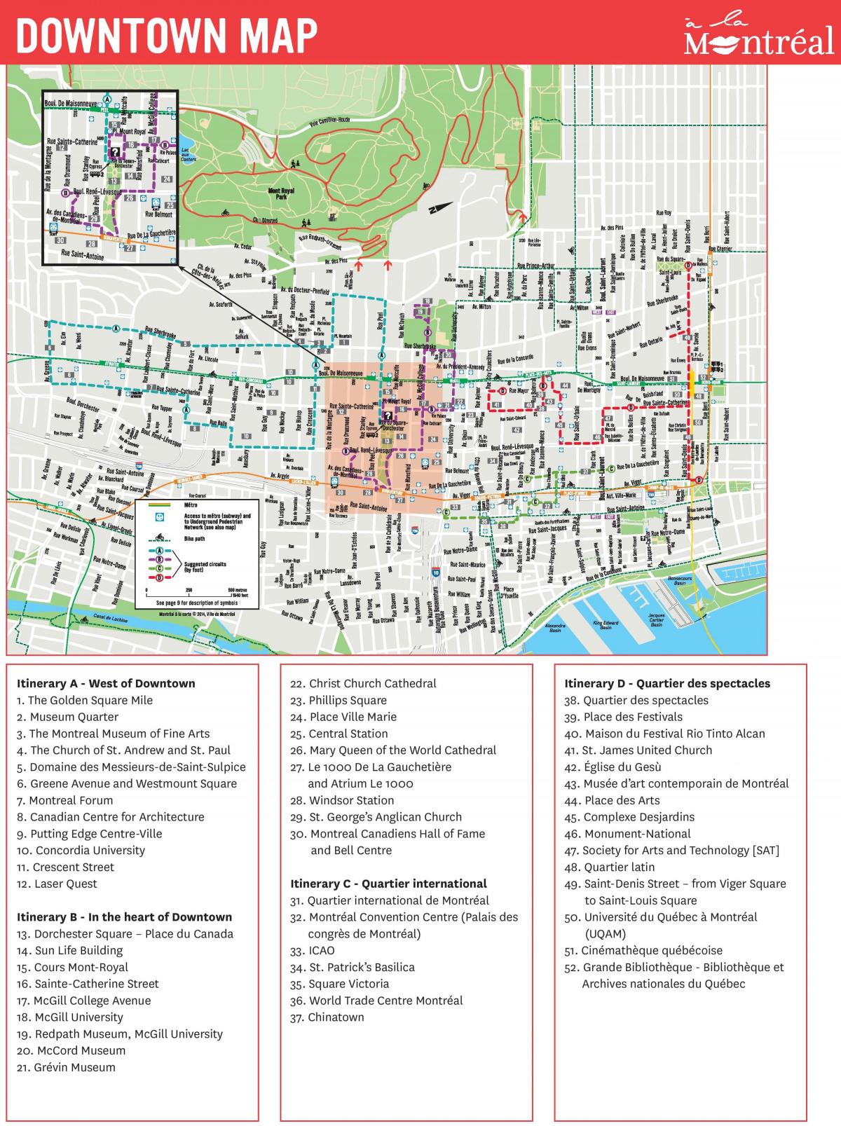 Montreal walking tours map